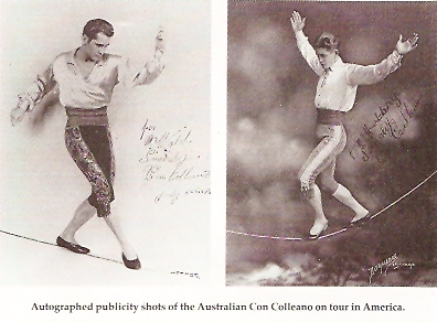 Con Colleano performing on the high wire