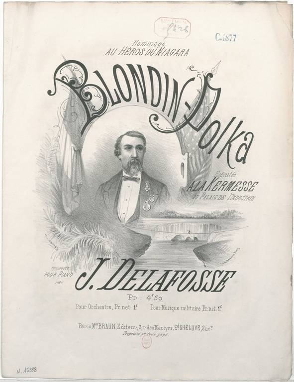Music, 1877. Blondin polka. Delafosse, Joseph