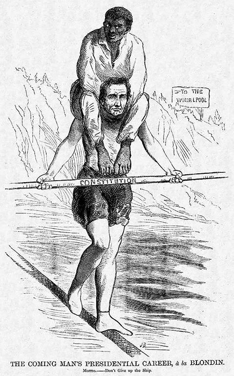 Abraham Lincoln as Blondin. In Harper’s Weekly, 25 August 1860